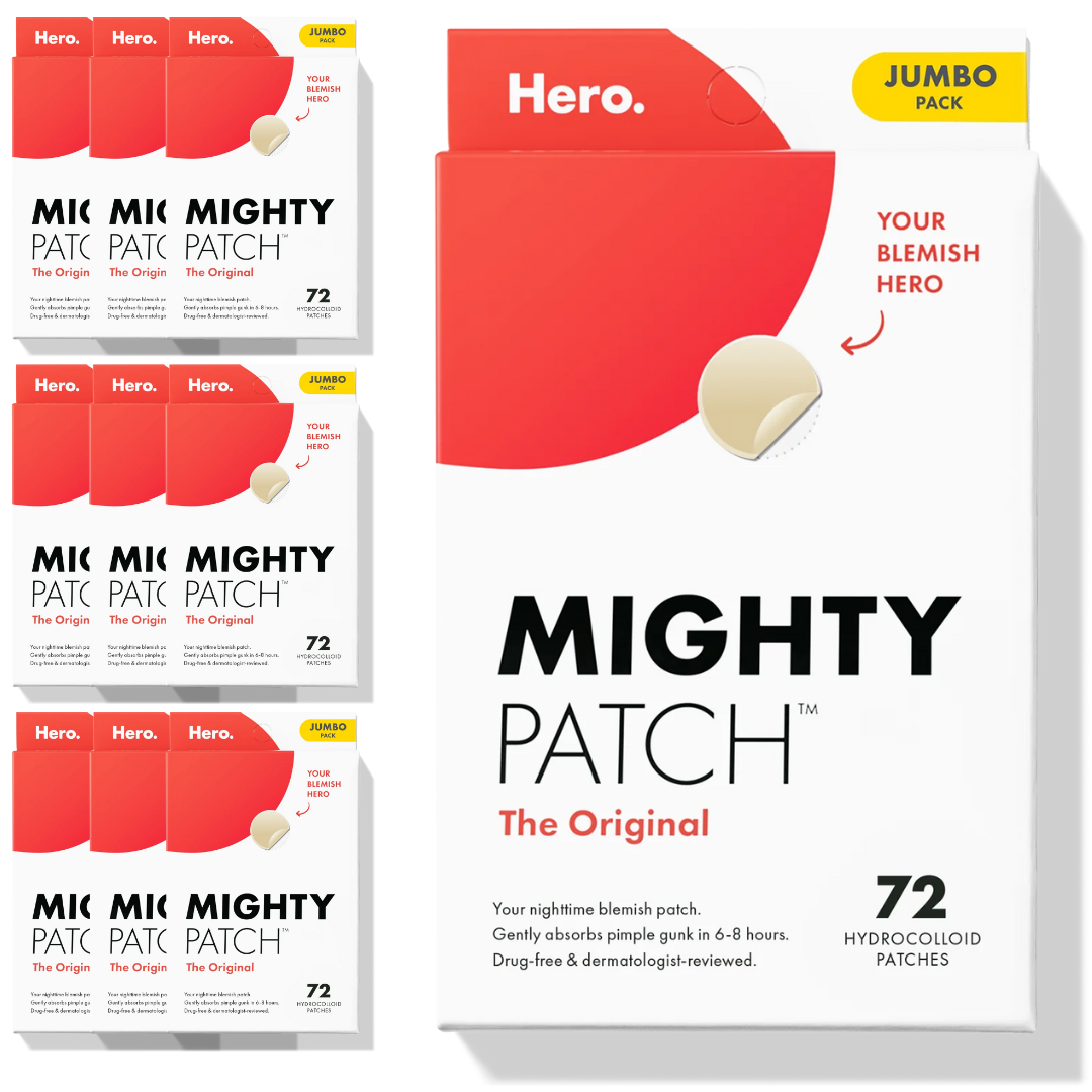 Mighty Patch™ Original patch from Hero Cosmetics - Hydrocolloid Acne Pimple Patch for Covering Zits and Blemishes in Face and Skin, Vegan-friendly and Not Tested on Animals, 72 Patches Per Box, 10 Boxes Total (720 Total Patches)