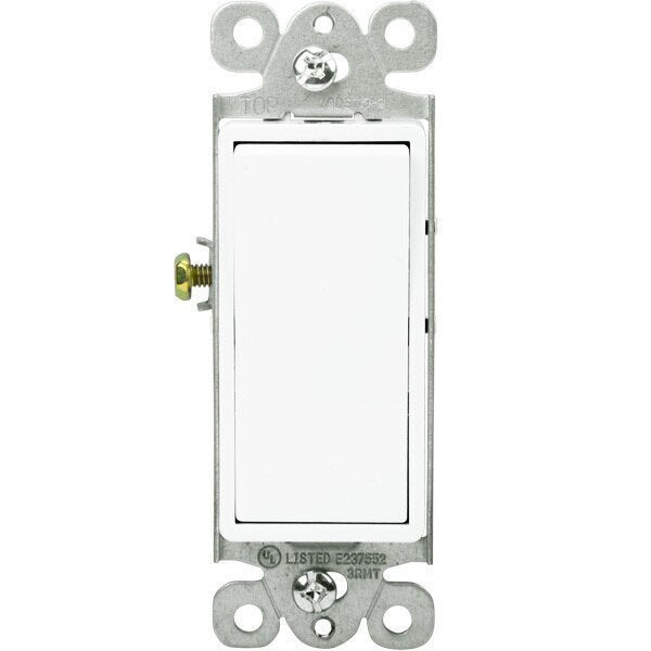 15 Amp Decorator Switch, Single Pole, Residential Grade, 120/277V, White, 10 Pack Four Bros Lighting