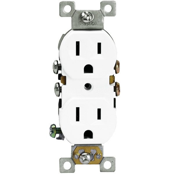 15 Amp - Duplex Receptacle White - 125 Volt Four Bros Lighting