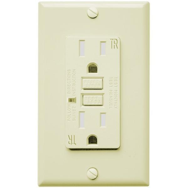 15 Amp Receptacle - GFCI Duplex Outlet - Tamper Resistant - Ivory Four Bros Lighting