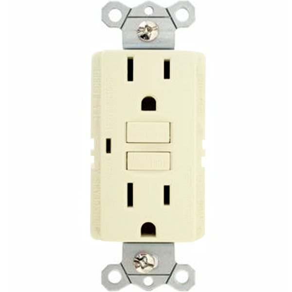 15 Amp Receptacle - GFCI Outlet - Almond - Wall Plate Included Four Bros Lighting