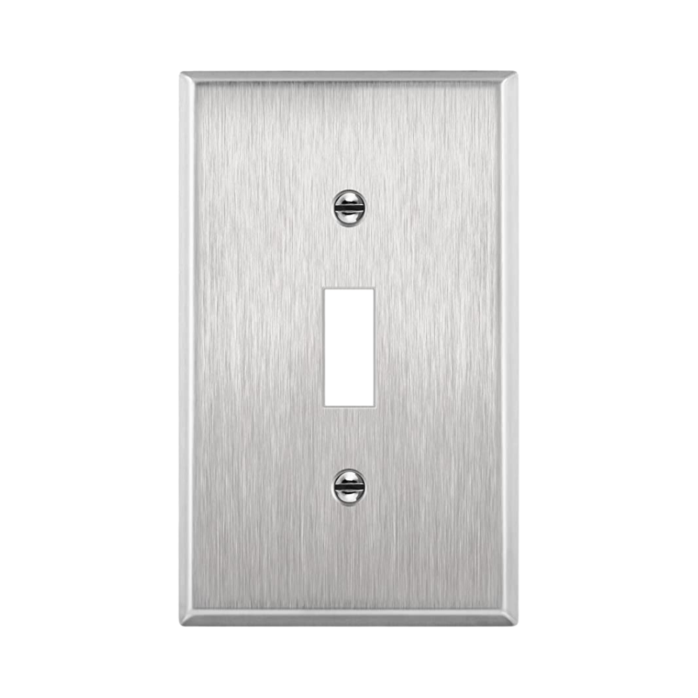 1-Gang Toggle Switch Metal Wall Plate, Stainless Steel