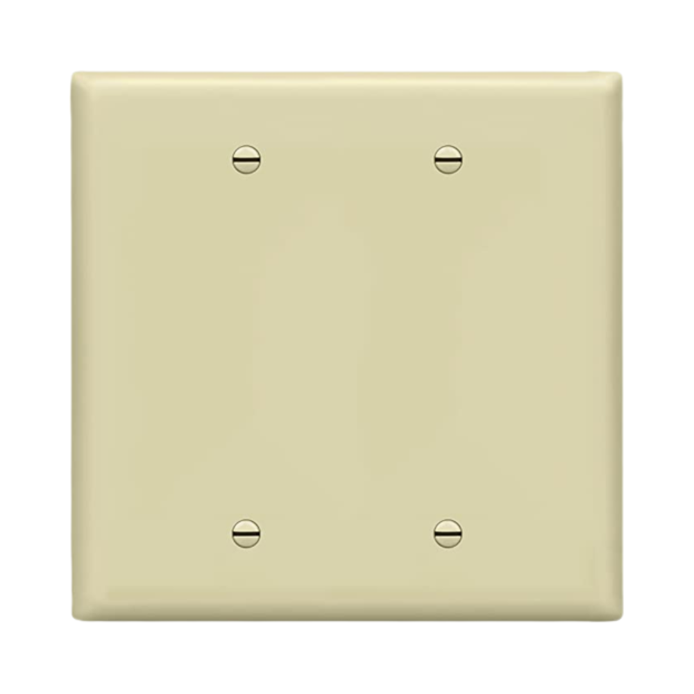 2-GANG BLANK WALL PLATE, ALMOND Four Bros Lighting