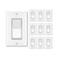 LED Dimmer Switch with Wall Plate, 3-Way, Single Pole, 150W, White, 10 Pack