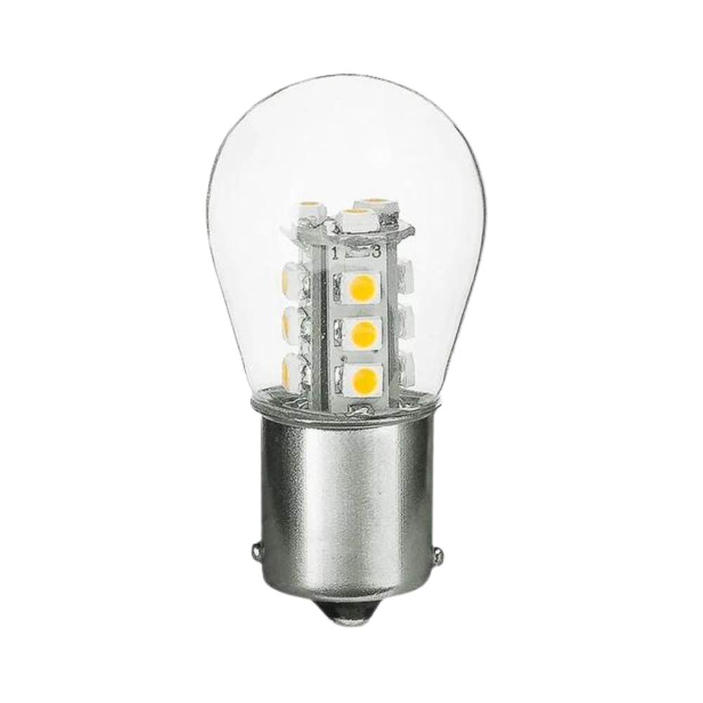 1156/1141/1003 1.5W LED S8 Bulb, Low Voltage 12V, Single Contact, BA15S  Base, 3000K - Four Bros Lighting