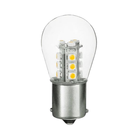 1156/1141/1003 1.5W LED S8 Bulb, Low Voltage 12V, Single Contact, BA15S Base, 3000K