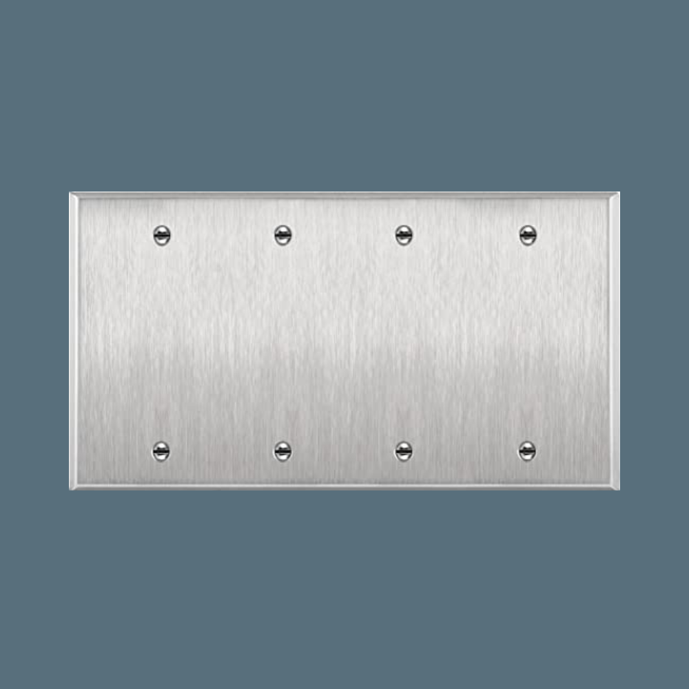 Blank Wall Plate - Stainless Steel - 4 Gang