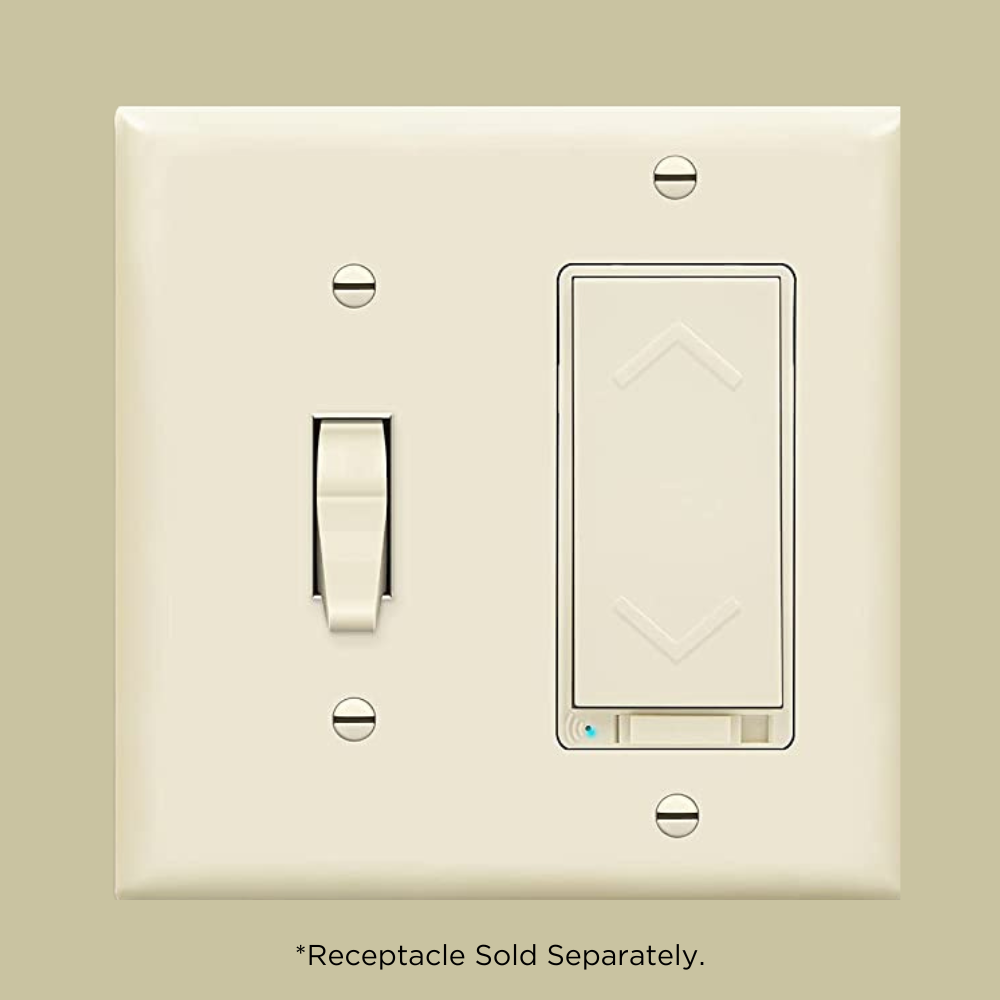 2-GANG COMBINATION WALL PLATE, ONE TOGGLE, ONE DECORA, LIGHT ALMOND Four Bros Lighting