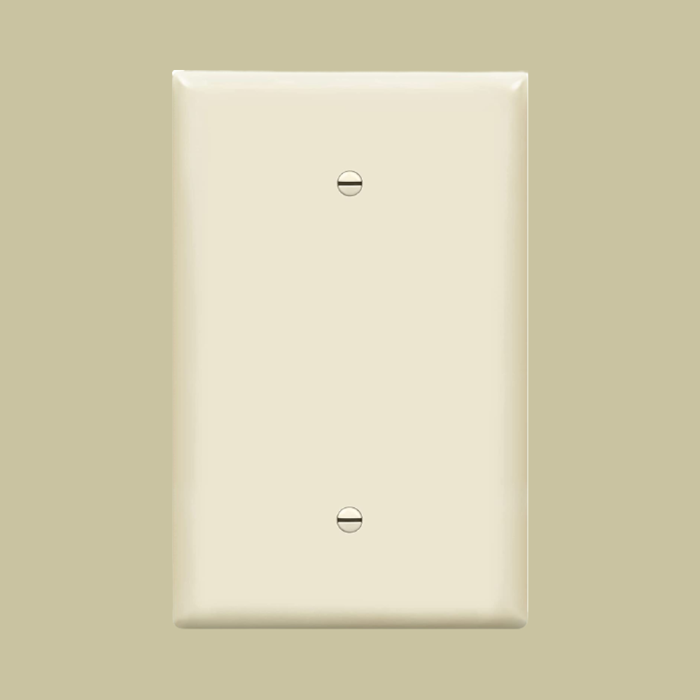 1-Gang Blank Wall Plate, Oversize, Light Almond, 10 Pack