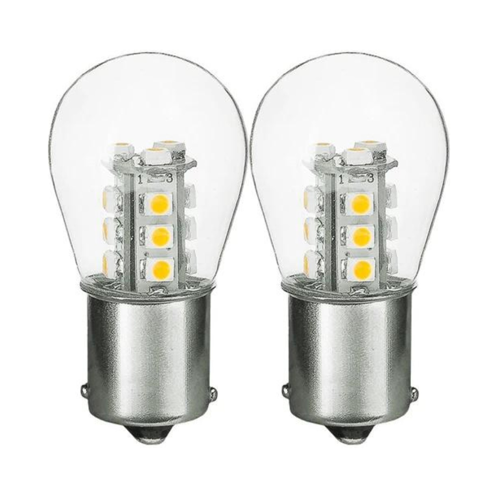 1156/1141/1003 1.5W LED S8 Bulb, Low Voltage 12V, Single Contact, BA15S Base, 3000K, 2 Pack