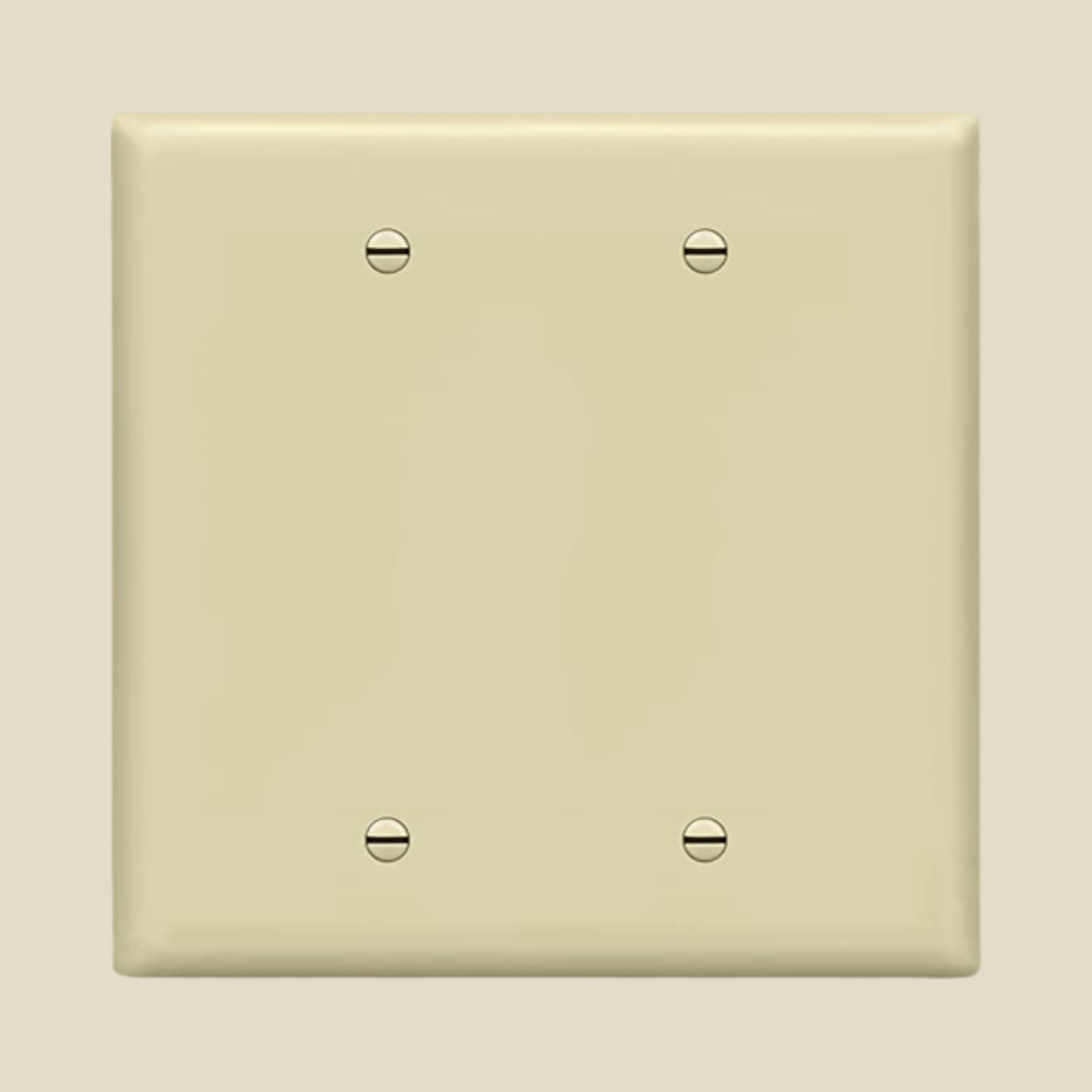 2-GANG BLANK WALL PLATE, ALMOND Four Bros Lighting