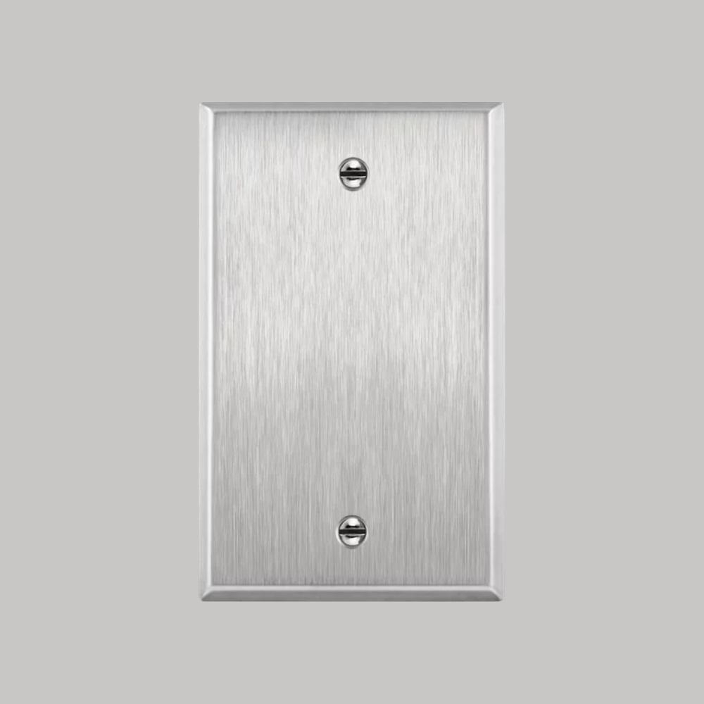 Blank Stainless Steel Wall Plate, 1 Gang