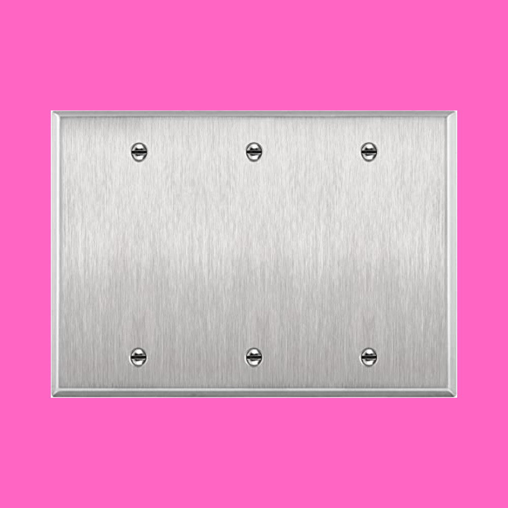 Blank Wall Plate - Stainless Steel - 3 Gang