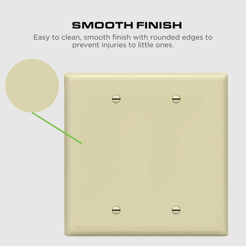 2-GANG BLANK WALL PLATE, ALMOND Four Bros Lighting