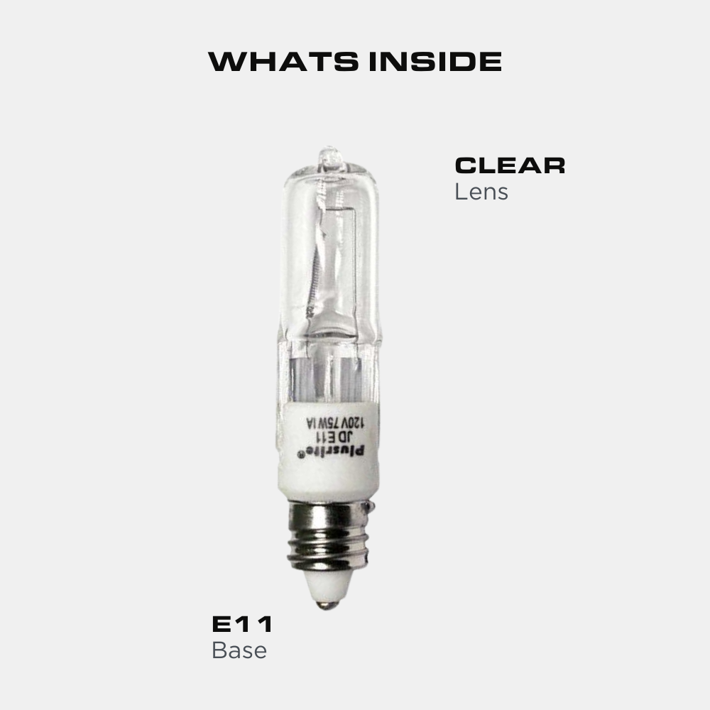 Plusrite 3455 - 75 Watt - T4 - Mini E11 Candelabra - JD75/CL/E11 120V