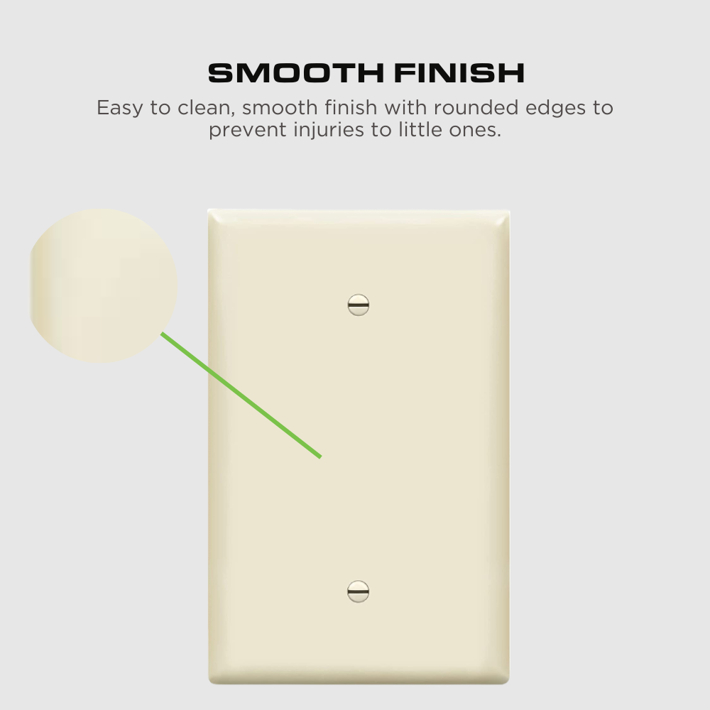 1-Gang Blank Wall Plate, Oversize, Light Almond, 10 Pack