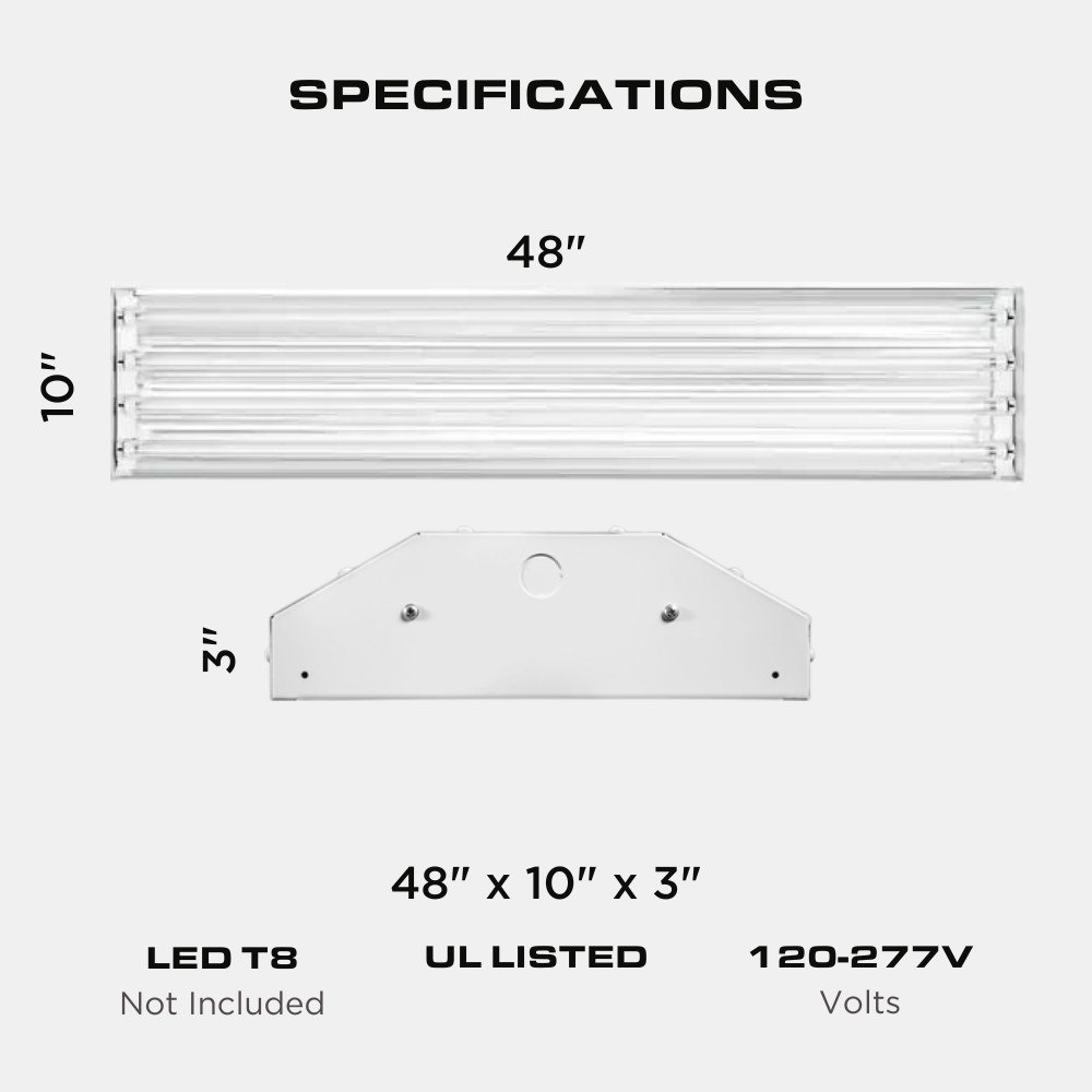 LED READY HIGH BAY, 4 LAMP, T8 Four Bros Lighting