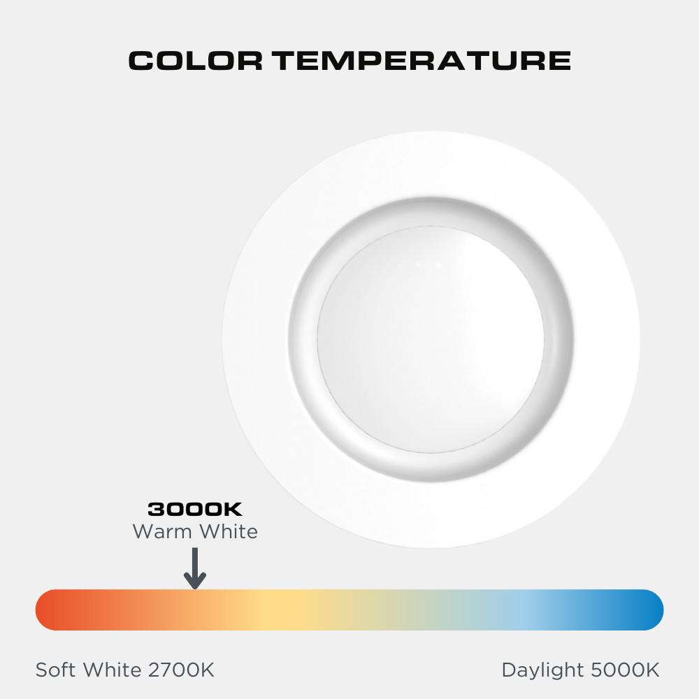 4 Inch LED Recessed Downlight, Smooth Trim, 3000K