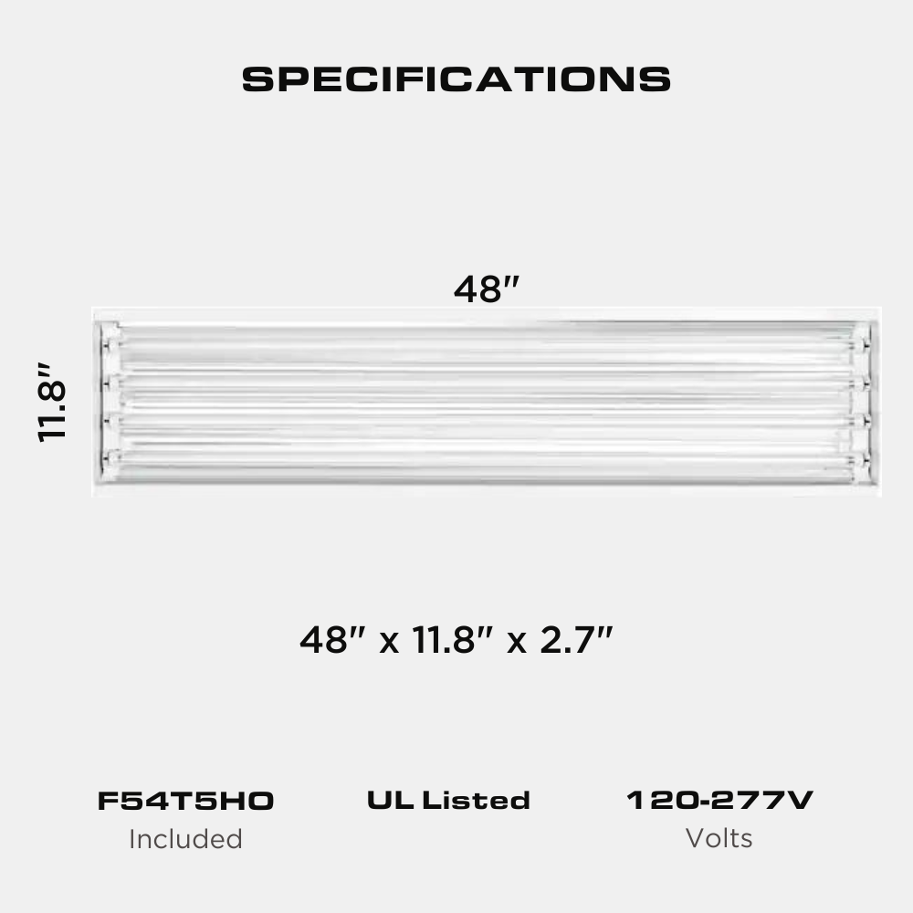 FLUORESCENT T5 HIGH BAY, 4 LAMP, F54T5HO BULBS INCLUDED, 120-277V Four Bros Lighting