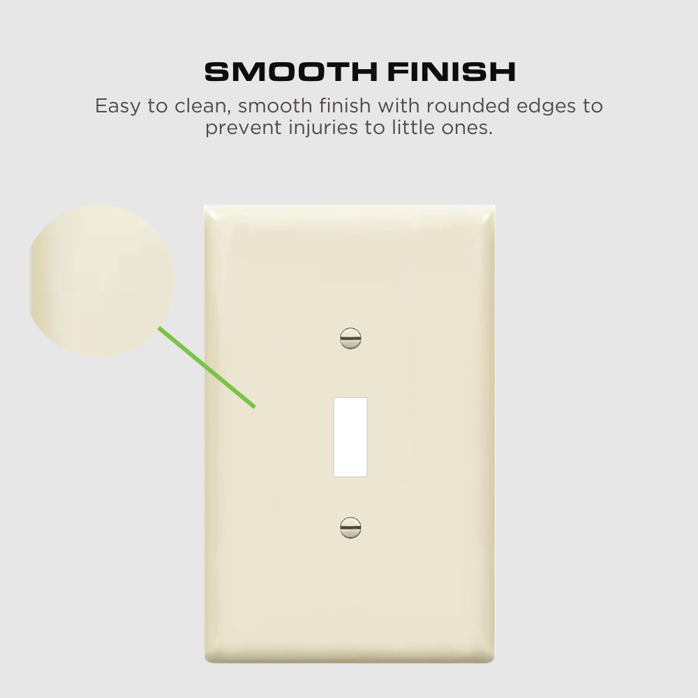 1-GANG TOGGLE SWITCH WALL PLATE, OVERSIZE, LIGHT ALMOND Four Bros Lighting