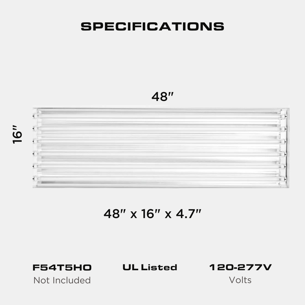 FLUORESCENT T5 HIGH BAY, 6 LAMP, F54T5HO, 120-277V Four Bros Lighting