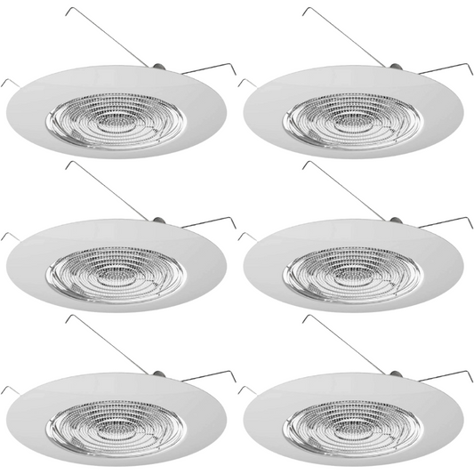 6" Inch Recessed Can Light Shower Fresnel Glass Lens, Wet Location, 6 Pack