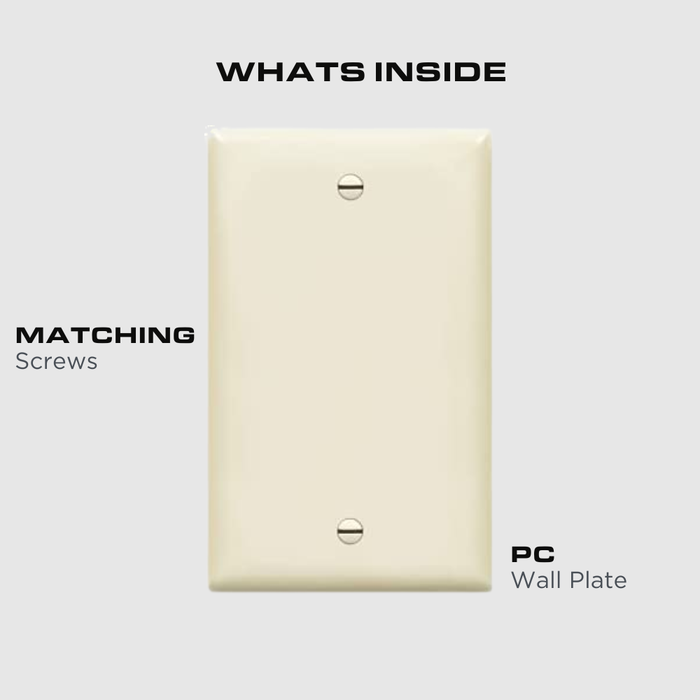 1-Gang Blank Wall Plate, Mid-size, Light Almond, 10 Pack