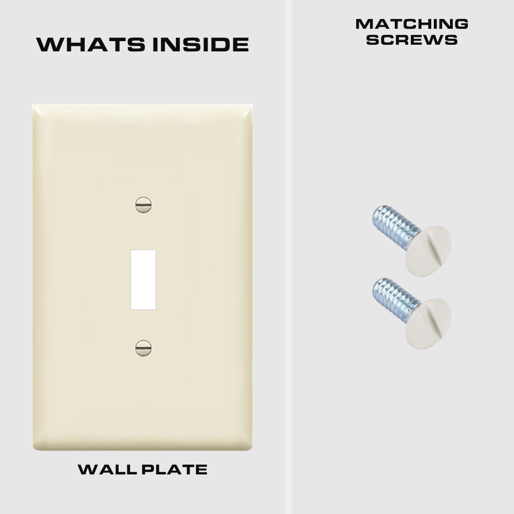 1-GANG TOGGLE SWITCH WALL PLATE, OVERSIZE, LIGHT ALMOND Four Bros Lighting