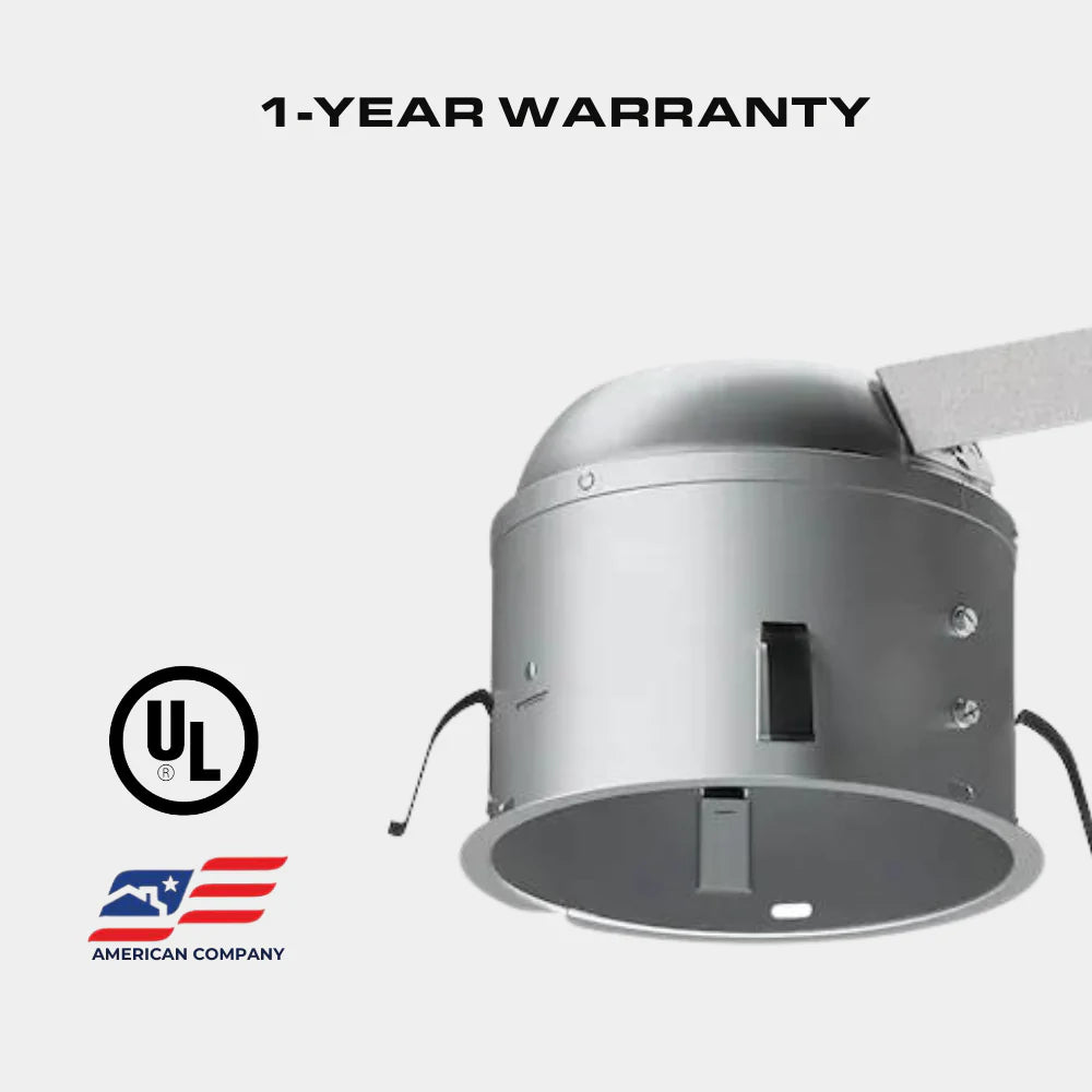 6 Inch Shallow Remodel LED Recessed Housing, IC Rated, Airtight 4 Pack
