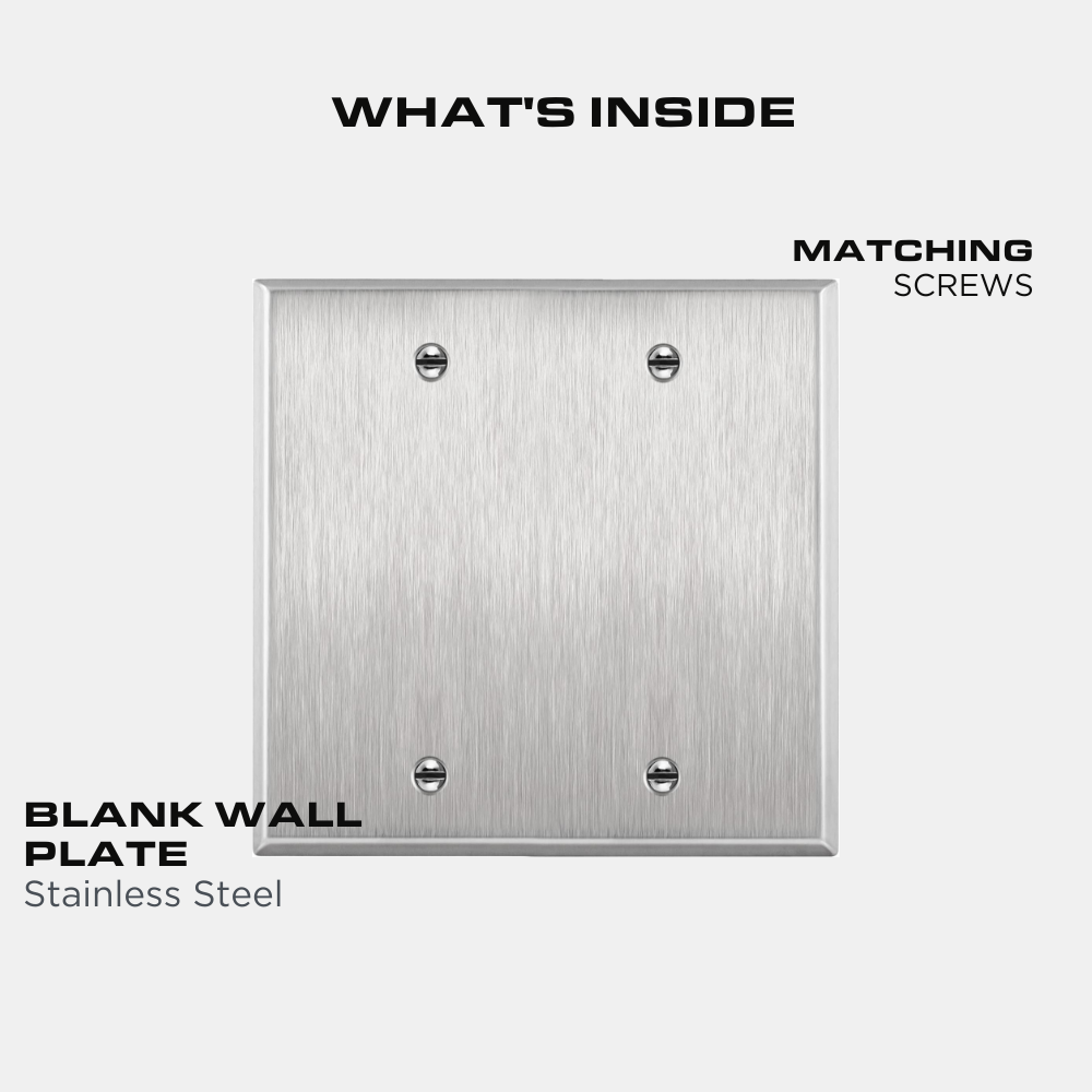 Blank Wall Plate - Stainless Steel - 2 Gang