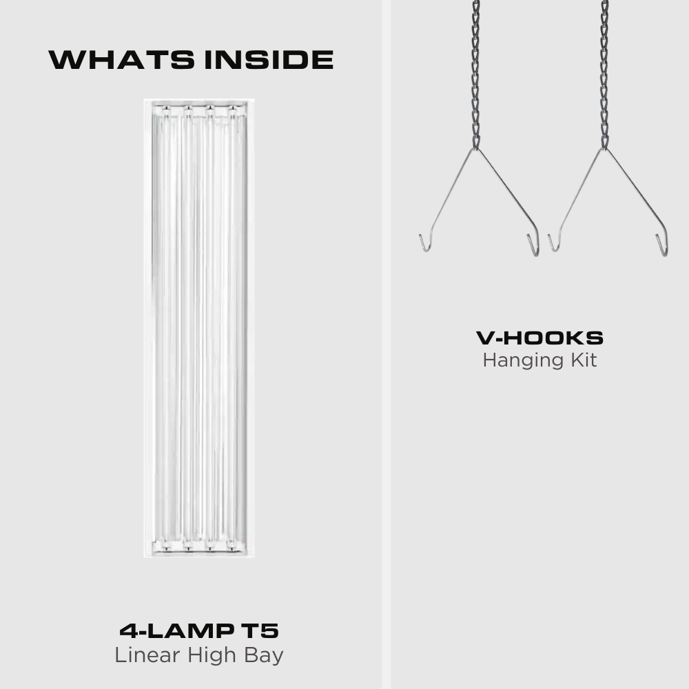 FLUORESCENT T5 HIGH BAY, 4 LAMP, F54T5HO, 120-277V Four Bros Lighting