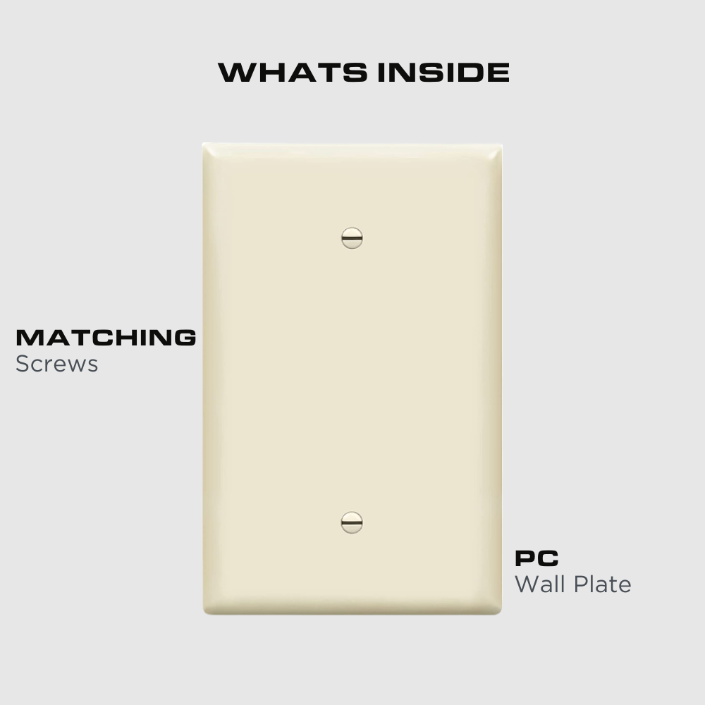 1-Gang Blank Wall Plate, Oversize, Light Almond, 10 Pack