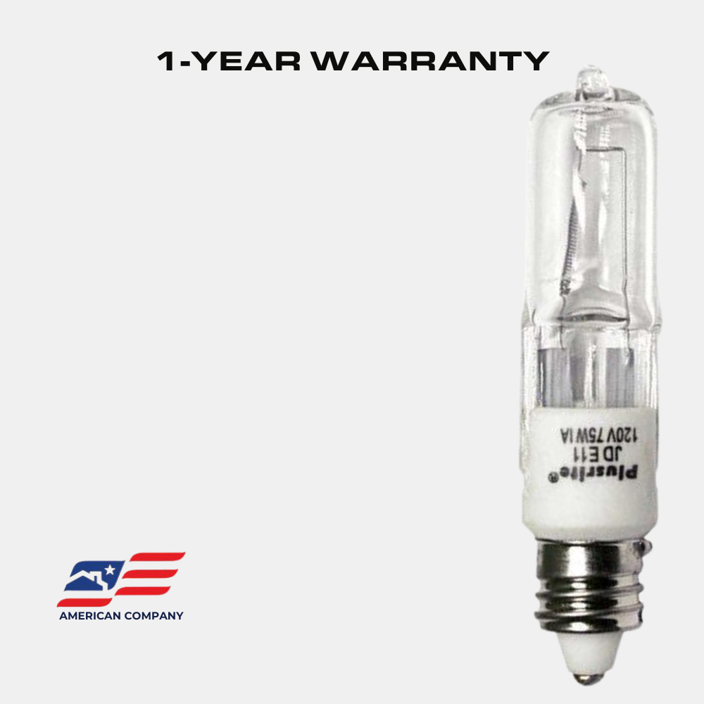 Plusrite 3455 - 75 Watt - T4 - Mini E11 Candelabra - JD75/CL/E11 120V