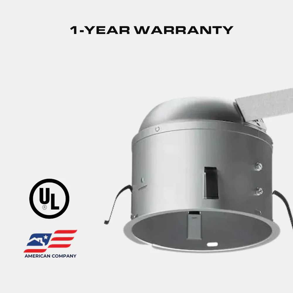 6 Inch Shallow Remodel LED Recessed Housing, IC Rated, Airtight, 6 Pack