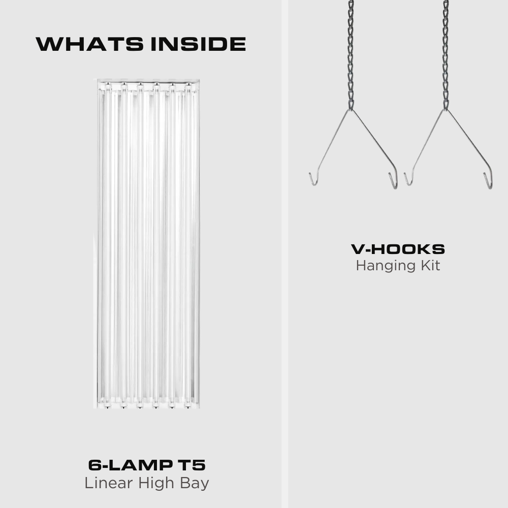 FLUORESCENT T5 HIGH BAY, 6 LAMP, F54T5HO, 120-277V Four Bros Lighting
