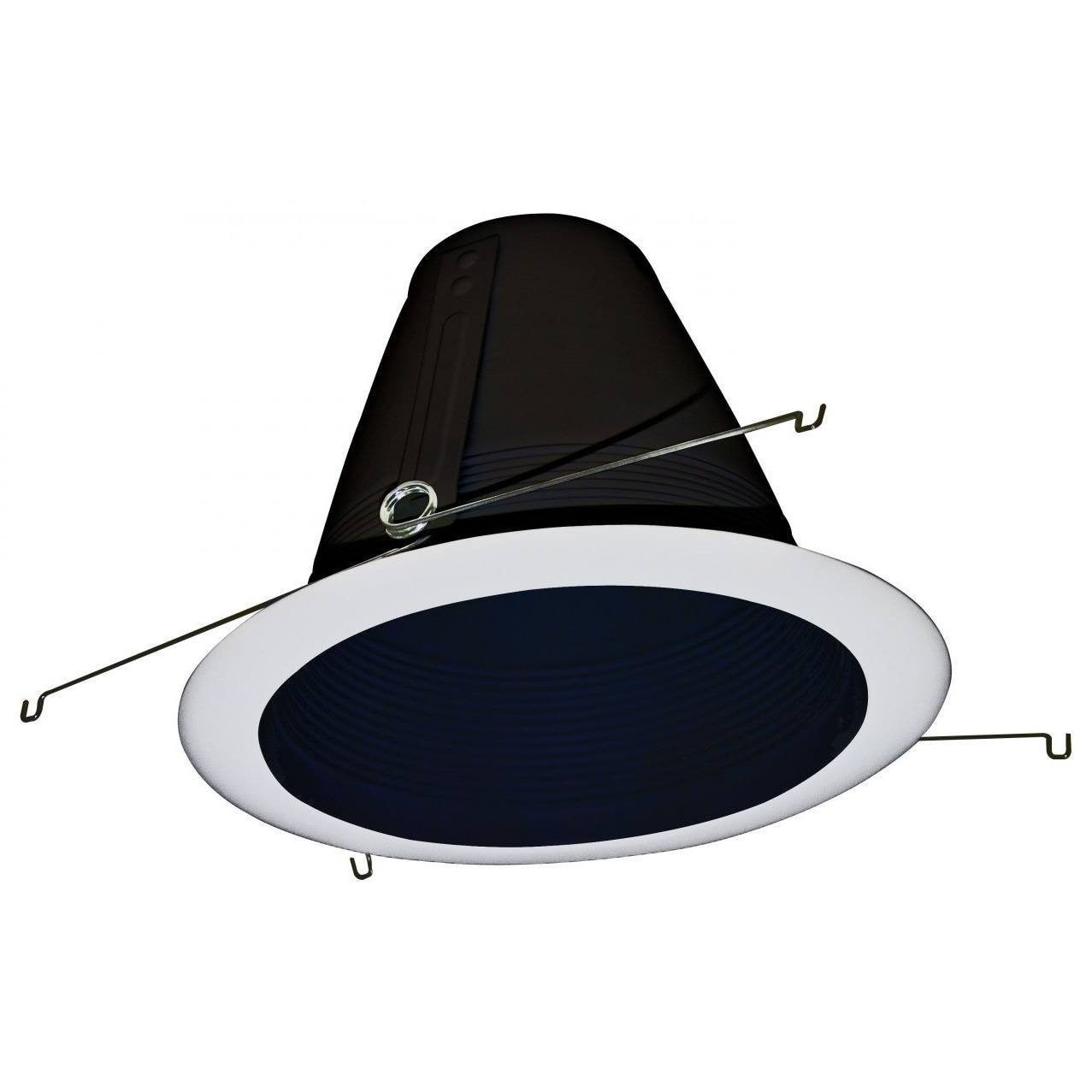 6 Inch - Cone Stepped Baffle Trim - Black - R40/PAR38 Four Bros Lighting