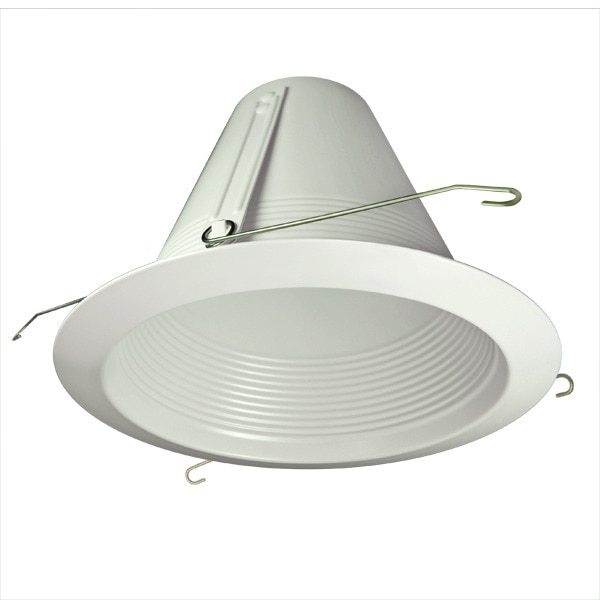 6 Inch - Cone Stepped Baffle Trim - White - R40/PAR38 Four Bros Lighting