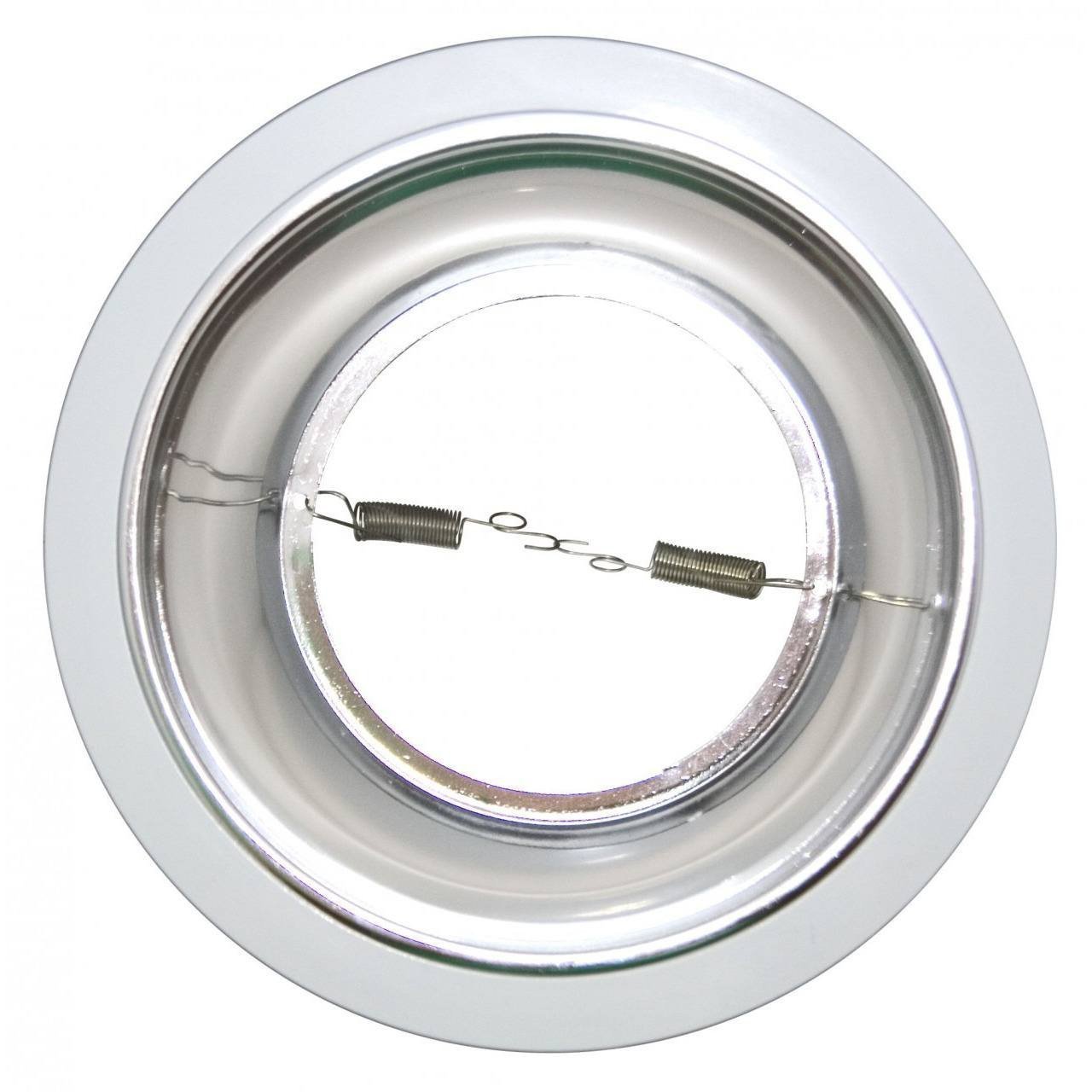 6 Inch - Polished Alzak Reflector Trim - Chrome with White Ring - R/PAR30 Four Bros Lighting