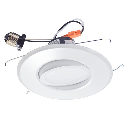 6 Inch Retrofit LED Downlight - 12W Adjustable Gimbal Trim - 75W Equal - 1000 Lumens - 3000 Kelvin Four Bros Lighting