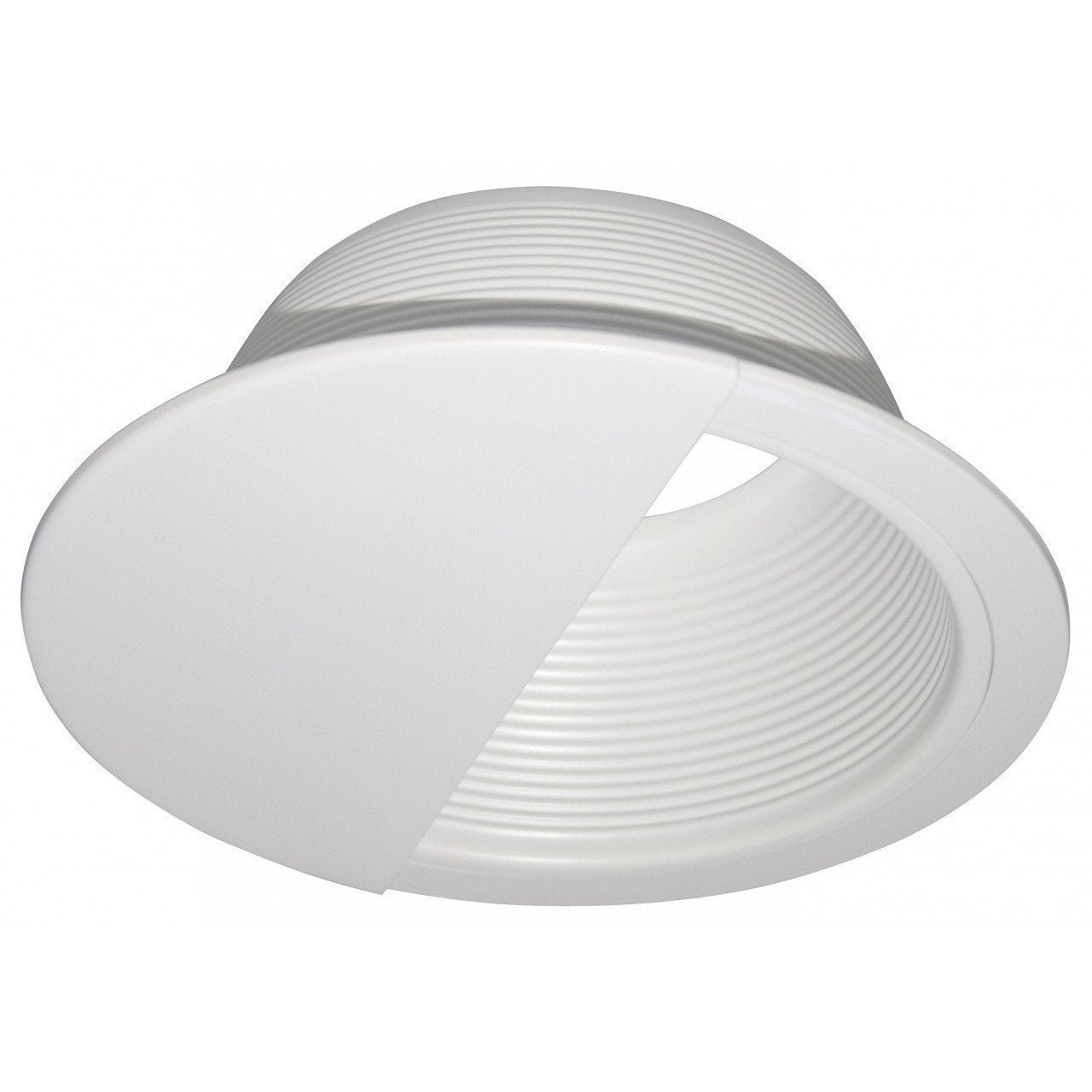 6 Inch - White Stepped Baffle Wall Wash Trim - White Ring - R/PAR30 Four Bros Lighting