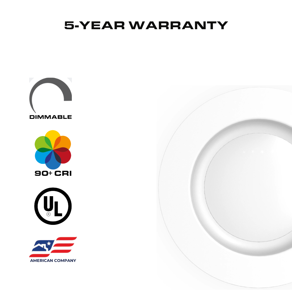 4 Inch LED Recessed Downlight, Smooth Trim, 5000K