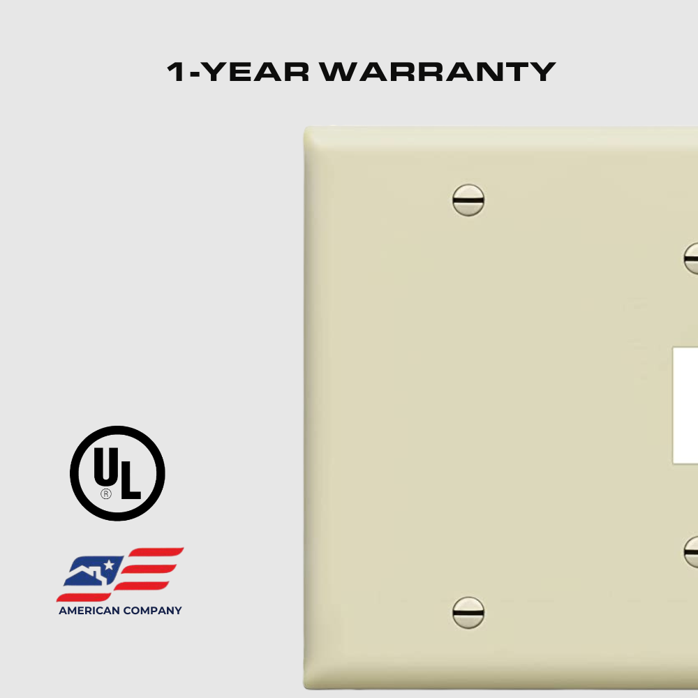 2-gang Combination Wall Plate, One Blank, One Toggle, Almond