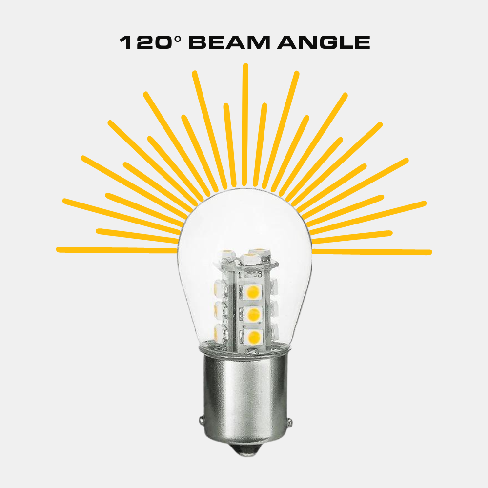 1156/1141/1003 1.5W LED S8 Bulb, Low Voltage 12V, Single Contact, BA15S Base, 3000K, 2 Pack