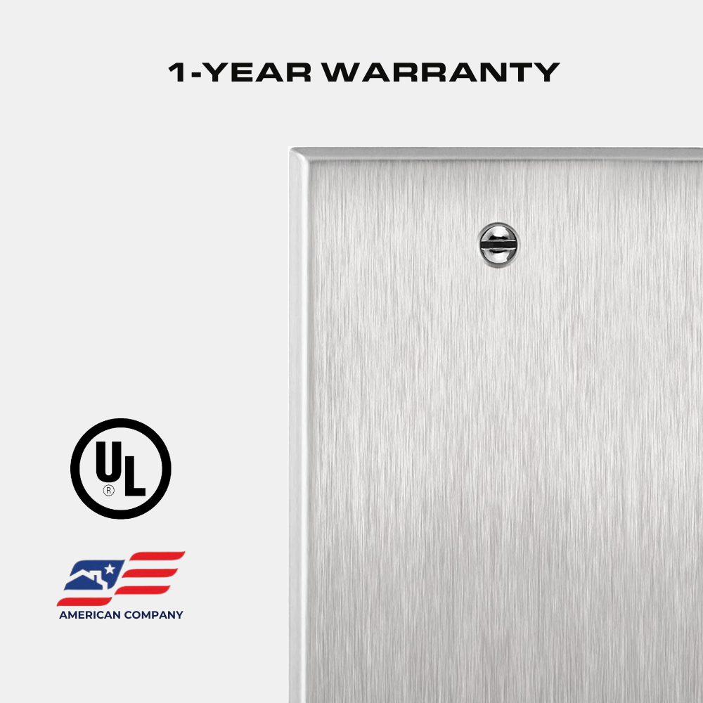 Blank Wall Plate - Stainless Steel - 4 Gang