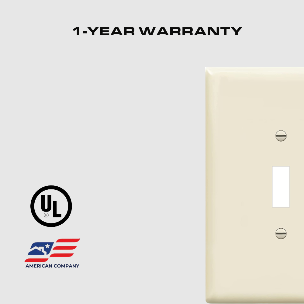 1-GANG TOGGLE SWITCH WALL PLATE, OVERSIZE, LIGHT ALMOND Four Bros Lighting