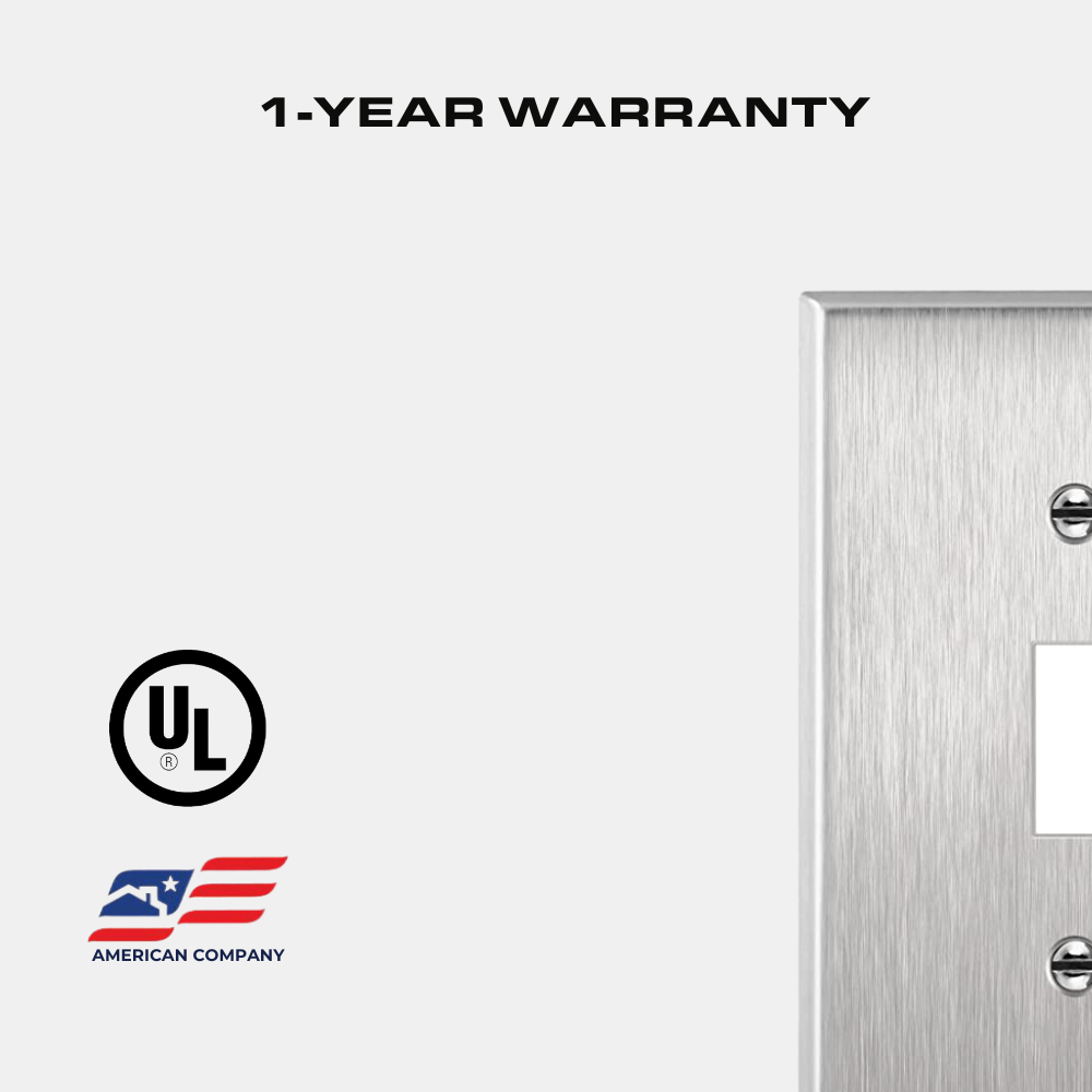 1-Gang Toggle Switch Metal Wall Plate, Stainless Steel