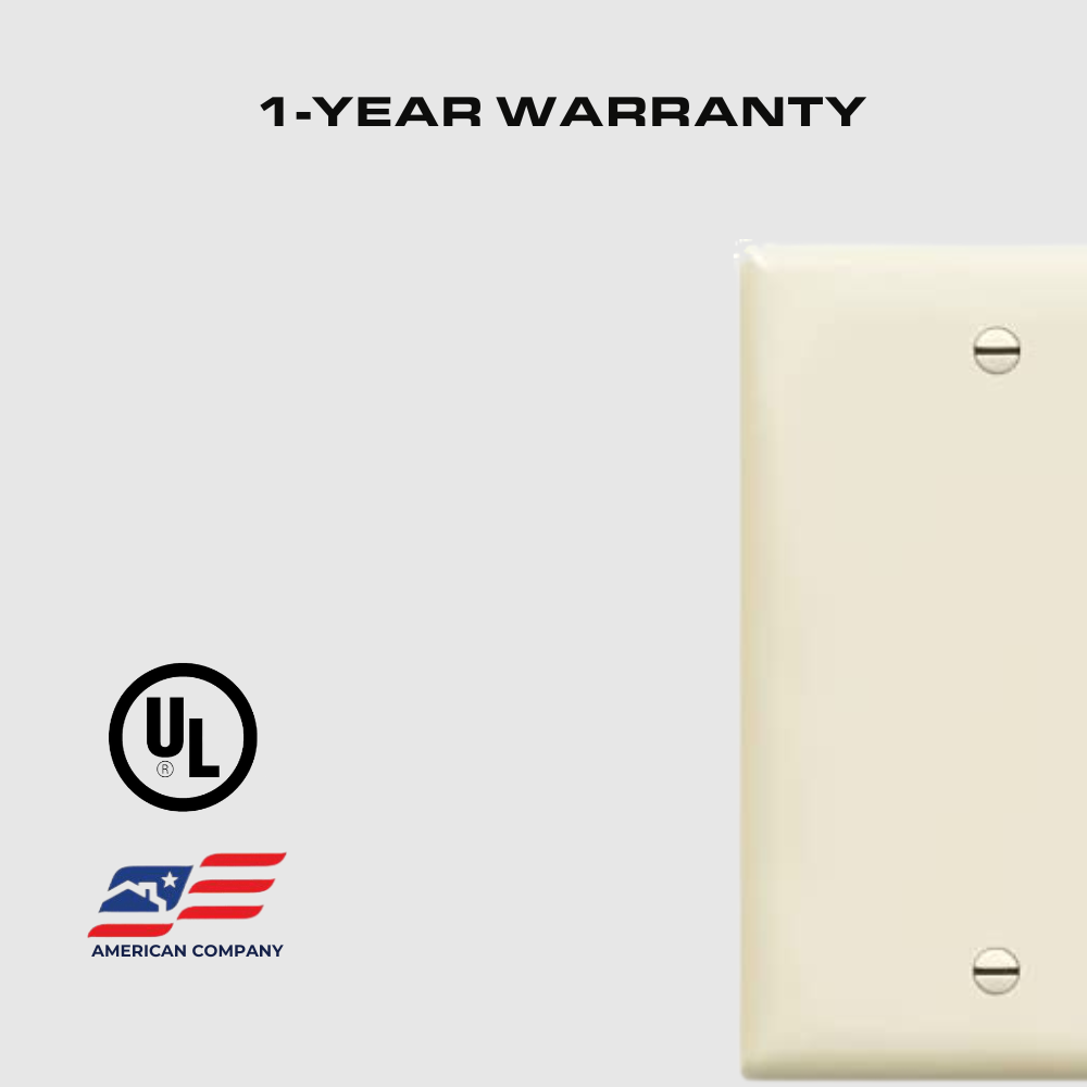 1-Gang Blank Wall Plate, Mid-size, Light Almond, 10 Pack