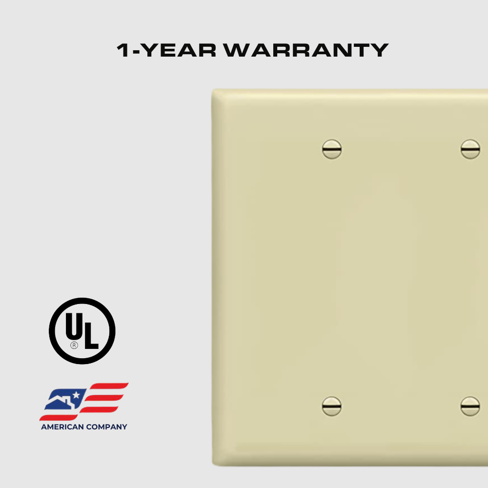 2-GANG BLANK WALL PLATE, MID-SIZE, ALMOND Four Bros Lighting