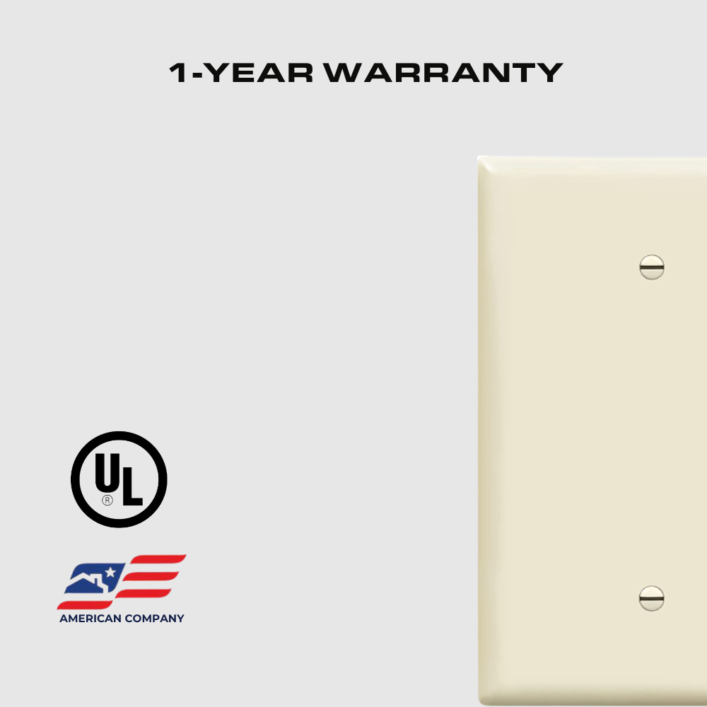 1-Gang Blank Wall Plate, Oversize, Light Almond, 10 Pack