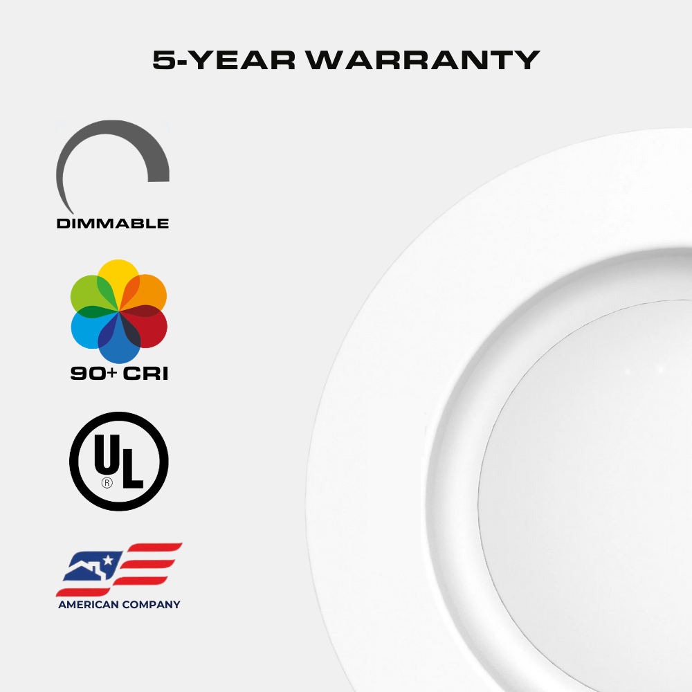 4-Inch LED Recessed Downlight, Dimmable, CCT Color Temperature Selectable 2700K | 4000K | 5000K